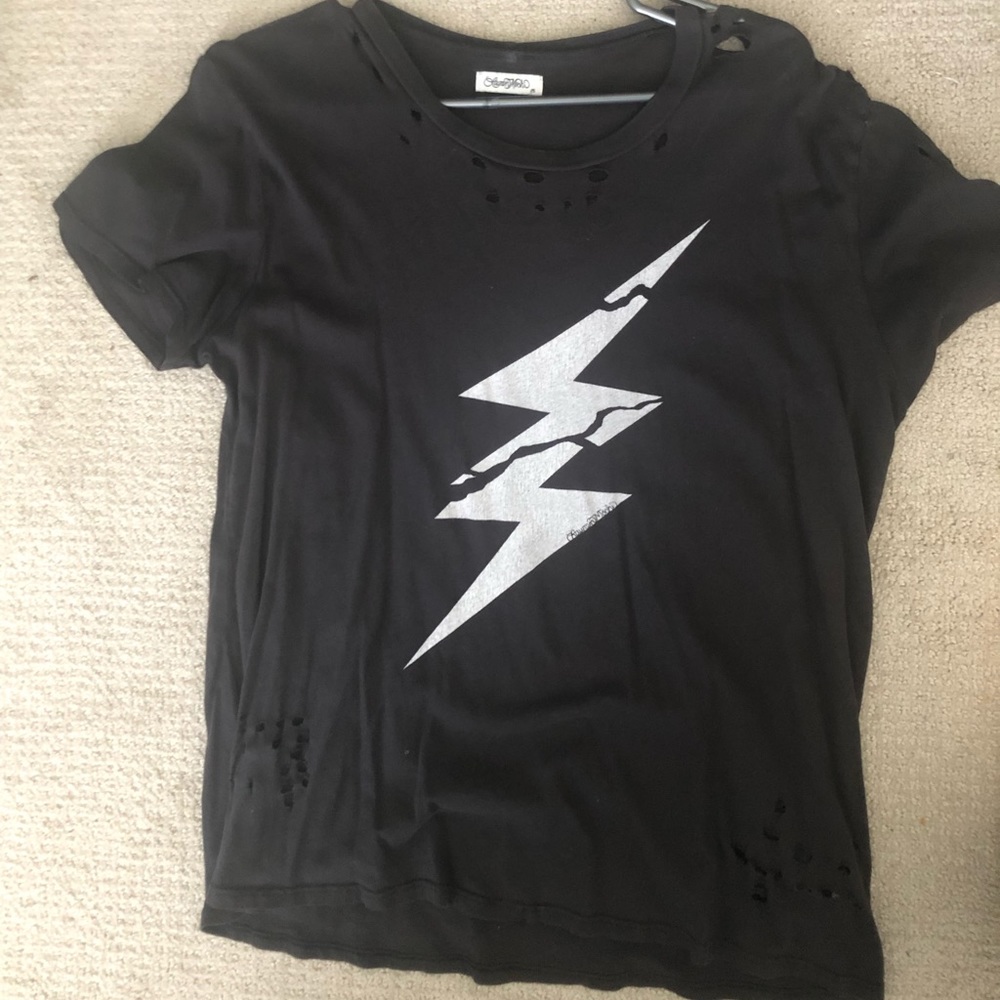 Lauren Moshi Distressed oversized Graphic tee